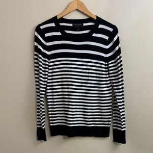 Banana Republic Forever Sweater Black & White Striped Size S Classic Minimalist